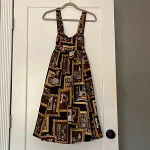 J. Crew library print silk dress, size 4